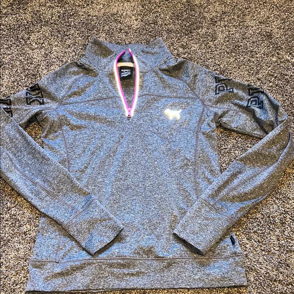 Victoria's Secret Pink Gray Zip Pullover
